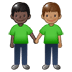 🧑🏿‍🤝‍🧑🏽 people holding hands: dark skin tone, medium skin tone display on Samsung